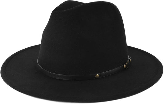 2XL/XL/L Felt Fedora Hats,M/S/XS Wide Brim Dress Hat,Plus Size Warm Panama Hat,Large Brim Jazz Hat for Women V1188-WTJ-SJH-1310