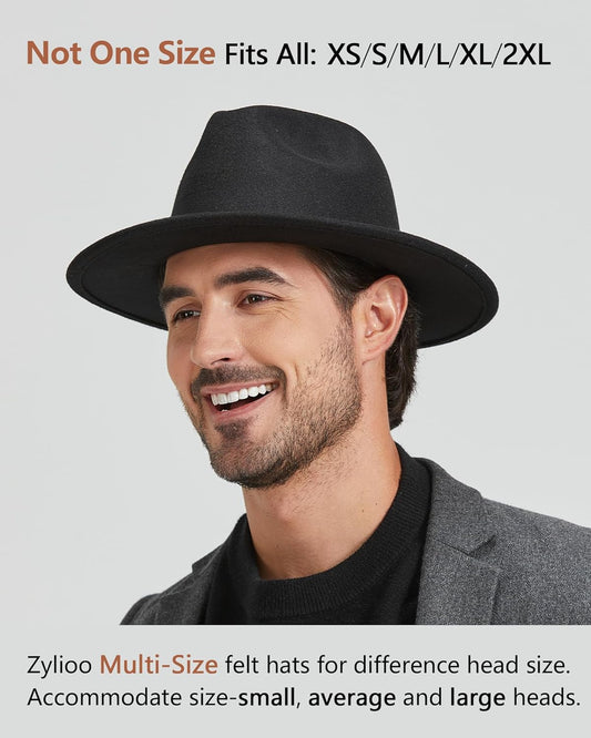 2XL/XL/L Felt Fedora Hats,M/S/XS Wide Brim Dress Hat,Plus Size Warm Panama Hat,Large Brim Jazz Hat for Women V1188-WTJ-SJH-1310