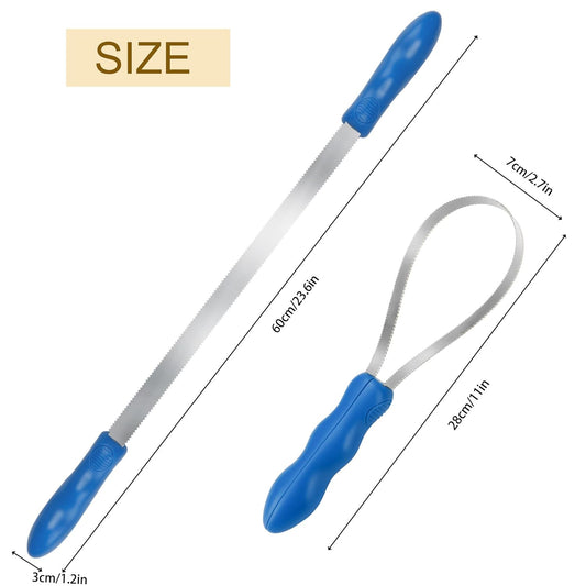 Dual-Sided Shedding Blade Dogs Hair Brush - Stainless Steel Grooming Horse Tool with No-slip Grip - Fine V1188-WTJ-SJH-1414