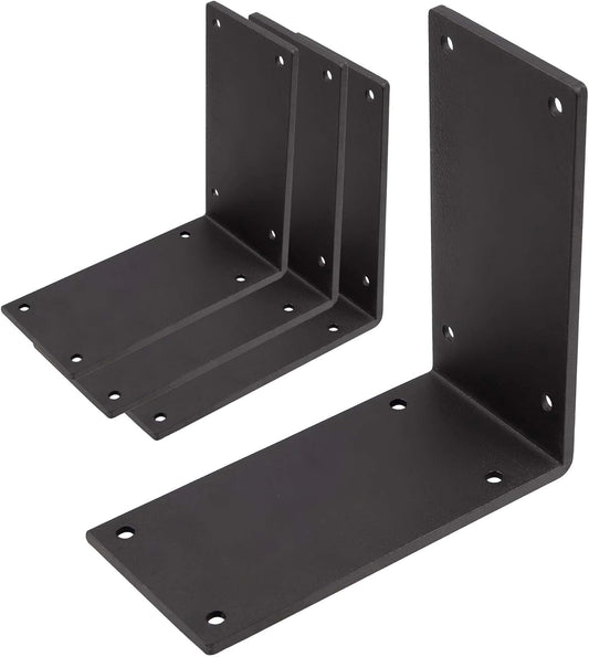4Packs Heavy Duty Steel Corner Brackets, 90 Degree Angle Bracket-6"x 6" Large L Brackets Connector Brace, V1188-WTJ-SJH-1427