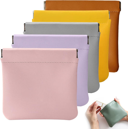 5PC Lambskin Pocket Cosmetic Bag Makeup Pouch for Women Mini Makeup Bag Travel Storage -Waterproof Portable V1188-WTJ-SJH-1444