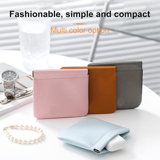 5PC Lambskin Pocket Cosmetic Bag Makeup Pouch for Women Mini Makeup Bag Travel Storage -Waterproof Portable V1188-WTJ-SJH-1444