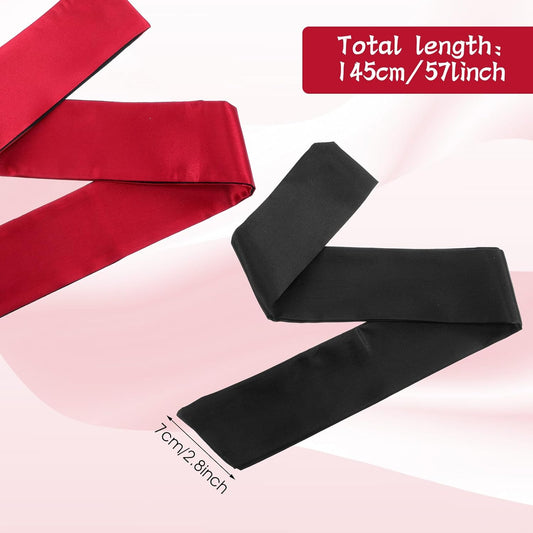 4Pcs Satin Blind Fold for Game, Soft Silk Blackout Blindfold for Adults Couples, 57'' V-Shaped Sleeping Eye V1188-WTJ-SJH-1506