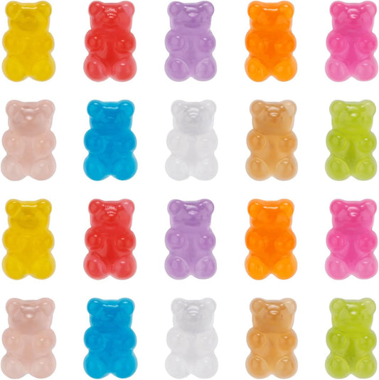 20pcs Luminous Gummy Bear Shoelace Charms, Cute Bear Shoe Charms Colorful Clog Pins Shoe Charms for Shoe V1188-WTJ-SJH-1624