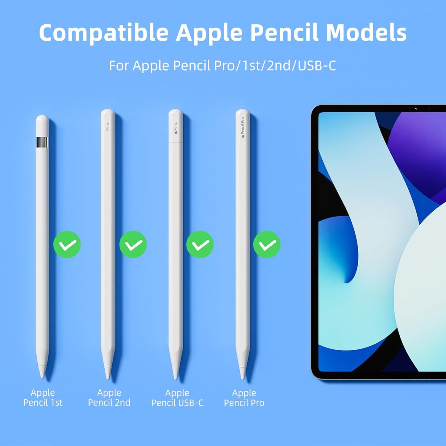 for Apple Pencil Tips Replacement,Compatible with Apple Pencil Pro/1st Generation/ 2nd Generation/USB-C (4 V1188-WTJ-SJH-1869