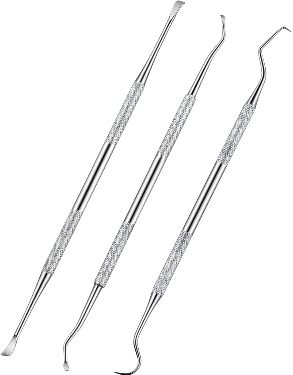 3 Pieces Dog Dental Tooth Scaler and Scraper Stainless Double Headed Tarter Removing Tool Scraper Pet Teeth V1188-WTJ-TLK-0056