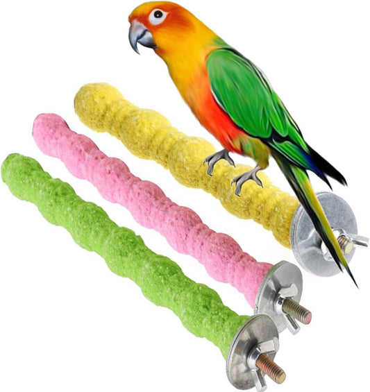 Bird Perch Parrot Stand Cage Accessories Natural Wooden Stick Paw Grinding Rough-surfaced Chew Toy for V1188-WTJ-TLK-0109