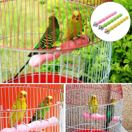 Bird Perch Parrot Stand Cage Accessories Natural Wooden Stick Paw Grinding Rough-surfaced Chew Toy for V1188-WTJ-TLK-0109