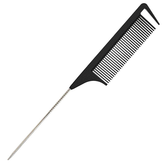 Hair Comb, Rat Tail Comb for Braiding Hair, Fine Tooth Hair Comb with Stainless Steel Pintail for Sectioning, V1188-WTJ-TLK-0163