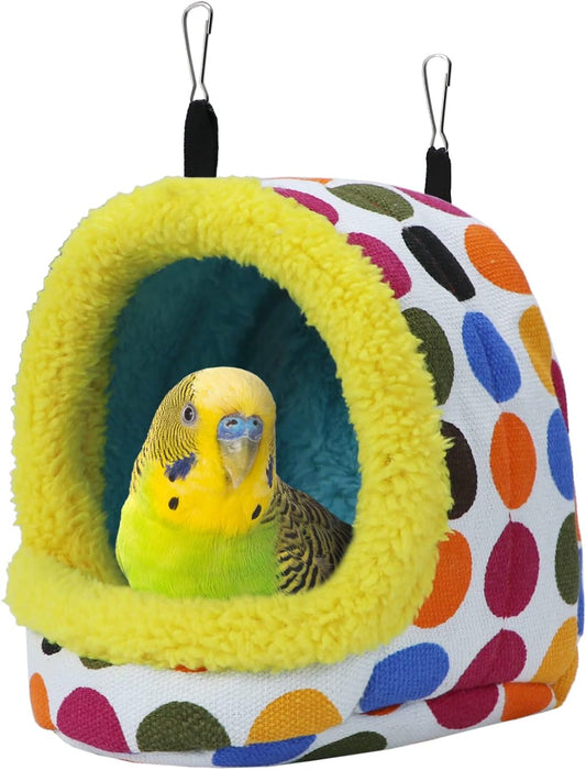 Bird Hanging Hammock Winter Warm Parrot Nest House Bed Plush Snuggle Pet Cave Hammock Toy for Conure Lovebird V1188-WTJ-TLK-0171