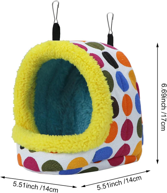Bird Hanging Hammock Winter Warm Parrot Nest House Bed Plush Snuggle Pet Cave Hammock Toy for Conure Lovebird V1188-WTJ-TLK-0171