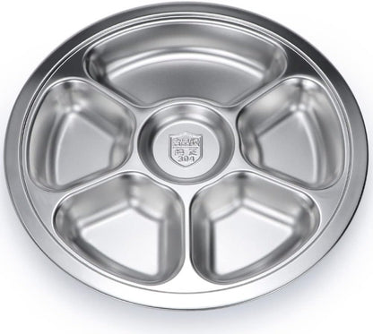 Stainless Steel Round Divided Plate 6 Sections V1188-WTJ-TLK-0186