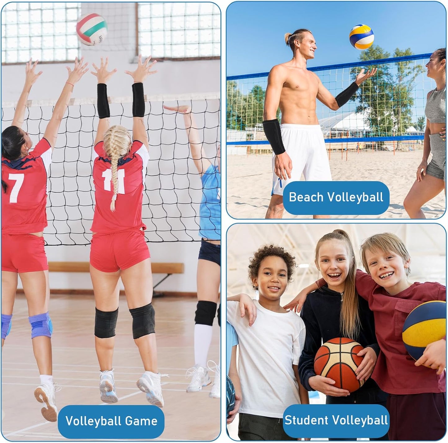 2pcs Volleyball Arm Sleeves Passing Hitting Forearm Sleeves Sports Compression Sleeves Training Arm Guards V1188-WTJ-TLK-0390