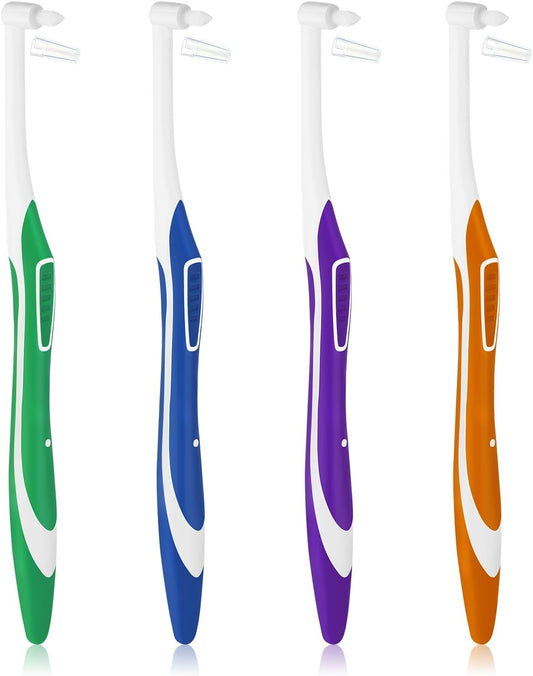 4pcs Tuft Toothbrush Single Tufted Slim Interspace Teeth Brushes End-tuft Tapered Compact Soft Dental Brushes V1188-WTJ-TLK-0406
