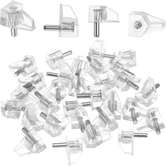 1/8 Inch (3mm) Shelf Support Peg Shelf Pegs Clear Plastic Cabinet Shelf Pins Shelf Holder Pins Replacement V1188-WTJ-TLK-0532
