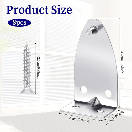 8 PCS Hold Down Brackets, Metal Blinds Brackets Blind Holder Replacements Horizontal Blind Brackets with V1188-WTJ-TLK-0580