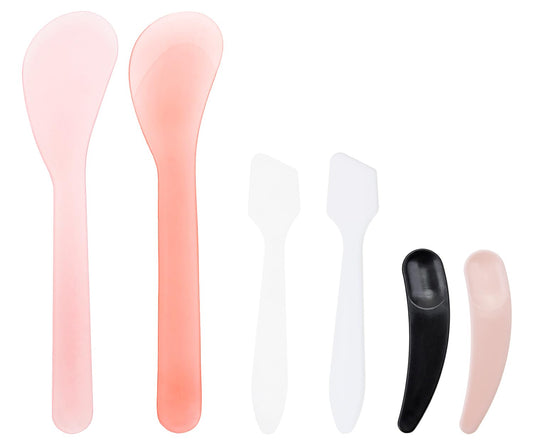 Random Color Plastic Beauty Spoon Facial Cream Brush Makeup Scoop Mud Reusable Cosmetic Dig Scoop Spatula V1188-WTJ-TLK-0653