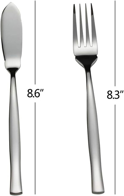 8-Piece Stainless Steel Fish Forks and Knives, Serving Set V1188-WTJ-TLK-0727