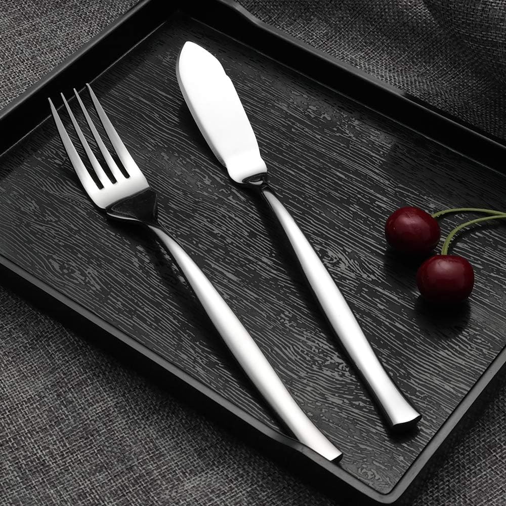 8-Piece Stainless Steel Fish Forks and Knives, Serving Set V1188-WTJ-TLK-0727