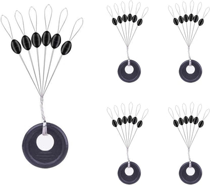 240 Pieces Middle-Sized Fishing Rubber Bobber Beads Stoppers 6 in 1 Black Float Sinker Stops V1188-WTJ-TLK-0759