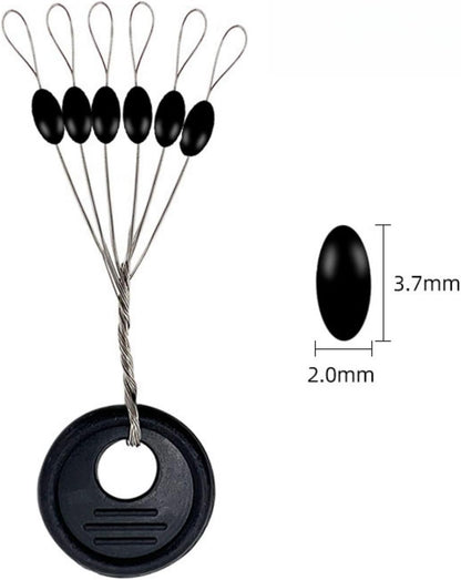 240 Pieces Middle-Sized Fishing Rubber Bobber Beads Stoppers 6 in 1 Black Float Sinker Stops V1188-WTJ-TLK-0759