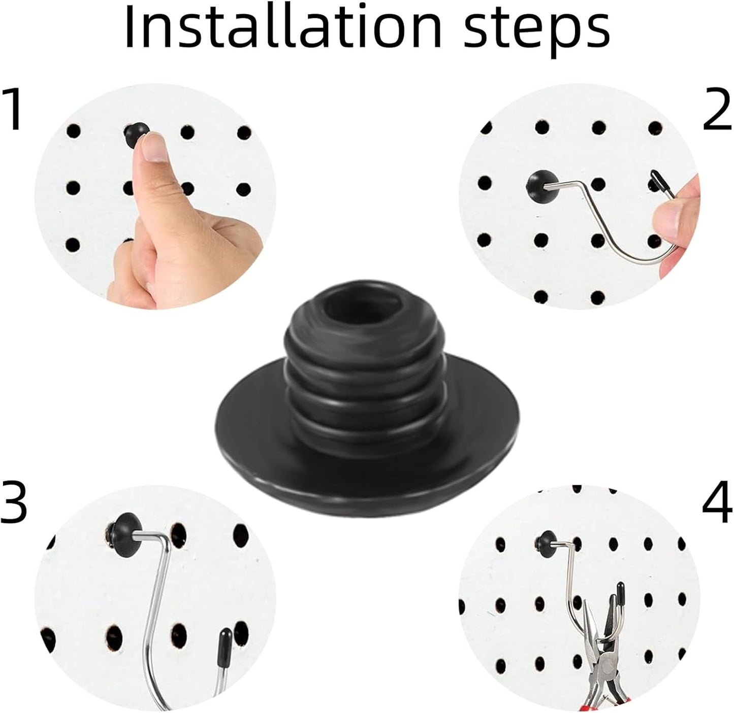 50PCS Pegboard Hook Locks, for Stopping Hooks from Falling Off, peg Board Organizer Accessories, Hook Lock, V1188-WTJ-TLK-0768