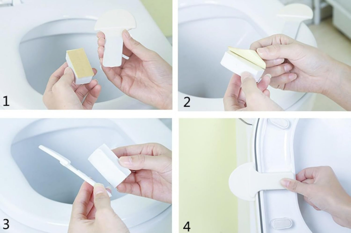 Toilet Seat Handle - Lift More, Less Mess -Easy Application 3 Pack White V1188-WTJ-TLK-0786