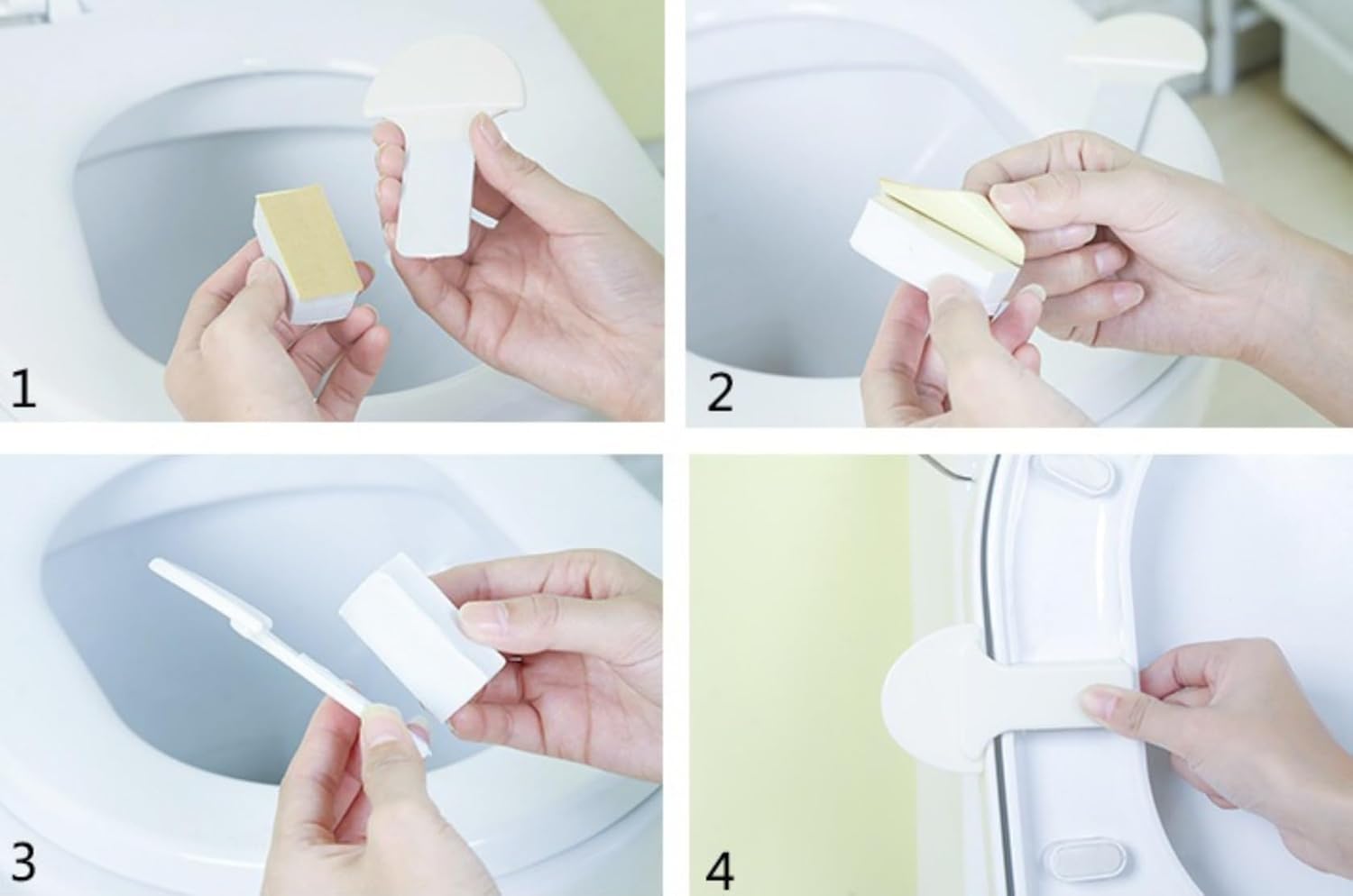 Toilet Seat Handle - Lift More, Less Mess -Easy Application 3 Pack White V1188-WTJ-TLK-0786