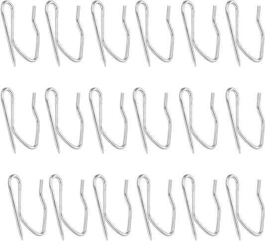 18pcs Metal Curtain Hooks, 1.2 Inch Drapery Pin and Hook for Pleated Drapes, Stainless Steel V1188-WTJ-TLK-0795
