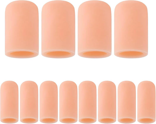 12 Pack Gel Toe Cap and Protector - Cushions and Protects to Provide Relief from Missing or Ingrown Toenails, V1188-WTJ-TLK-0840