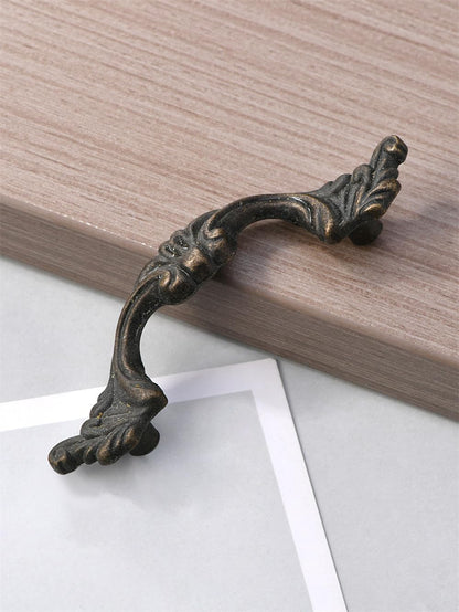 6-Pack French Drawer Pulls - Antique Brass, 3.38" Hole Centers, Vintage Shabby Chic Pulls for Dresser V1188-WTJ-TLK-0859