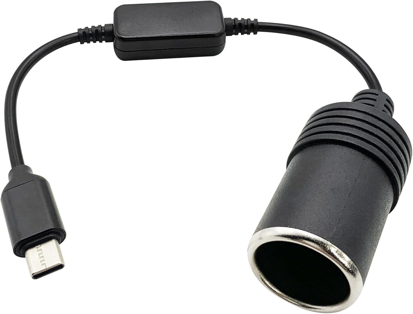 USB C Male to 12V Car Cigarette Lighter Socket Female Converter Cable 1 Ft,USB C to Cigarette Lighter Adapter V1188-WTJ-TLK-1099