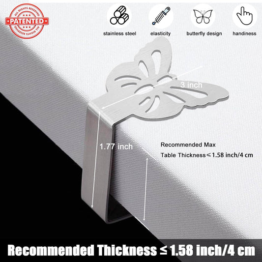 Tablecloth Clips for Outdoor Thick Tables 10 Pack, Butterfly Picnic Table Cloth Holder Clip Indoor, Heavy V1188-WTJ-TLK-1174