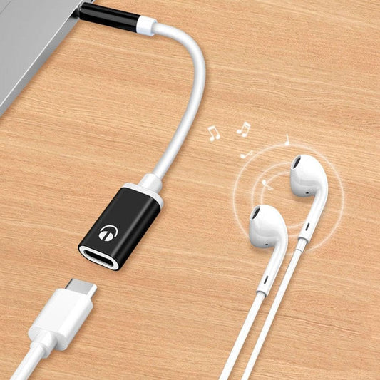 Silver Headphone Jack Adapter, 3.5mm Male to TypeC Female Audio Cable Cord, USB C to Aux Audio Dongle Cable V1188-WTJ-TLK-1326