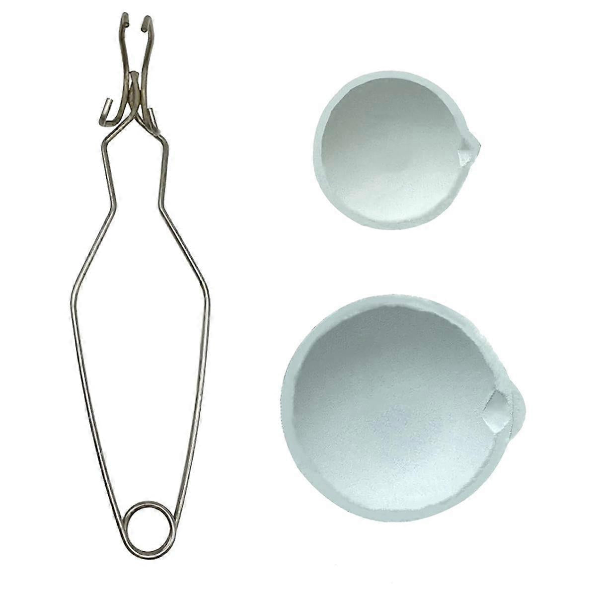 Small Melting Ceramic Crucible Dish Cup Set with Whip Tongs Handle 2A Melting Ceramic Crucible Set V1188-WTJ-TLK-1598