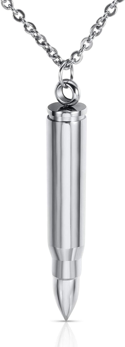3PCS Personalized Stainless Steel Bullet Urn Necklace Keepsake Memorial Ashes Urn Necklaces for Men V1188-WTJ-TLK-2747
