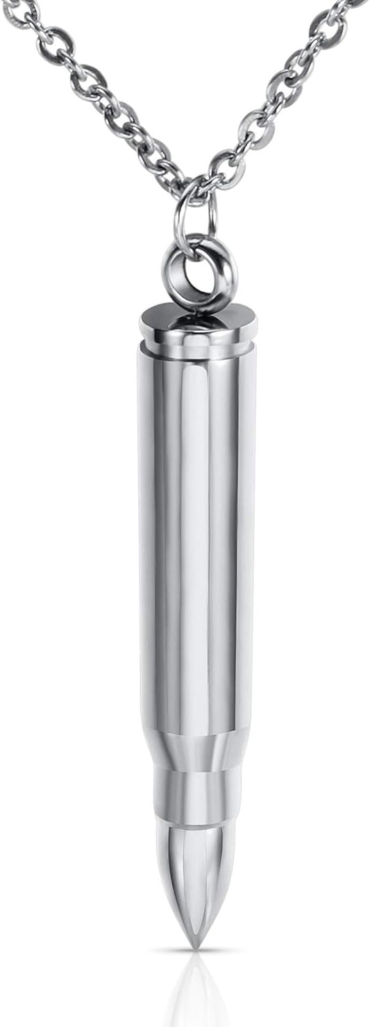 3PCS Personalized Stainless Steel Bullet Urn Necklace Keepsake Memorial Ashes Urn Necklaces for Men V1188-WTJ-TLK-2747