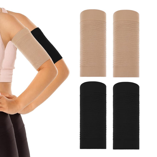 4 Pairs Arm Compression Sleeve for Women, Elastic Sport Arm Shapers Slim Upper Arm Wraps for Flabby Arms V1188-WTJ-TLK-2889