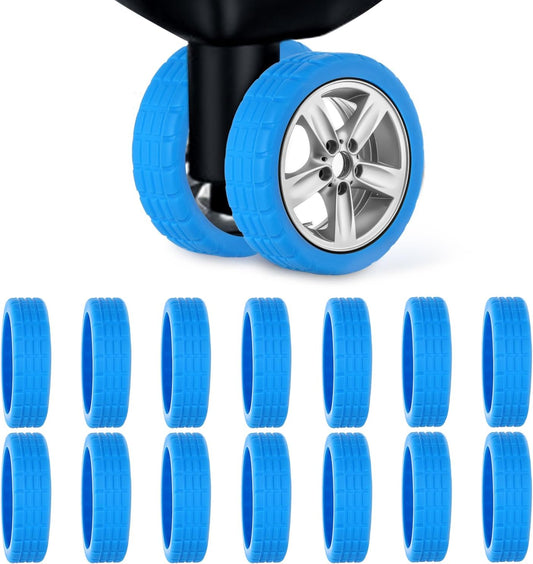16pcs Luggage Wheel Covers, Portable Luggage Wheel Protector Covers Colorful Silicone Luggage Spinner Wheel V1188-WTJ-TLK-3099