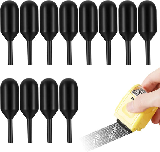 Identity Theft Protection 12 Pcs Roller Stamps Replacement Refills for Confidential Privacy Security, Black V1188-WTJ-YL-2427