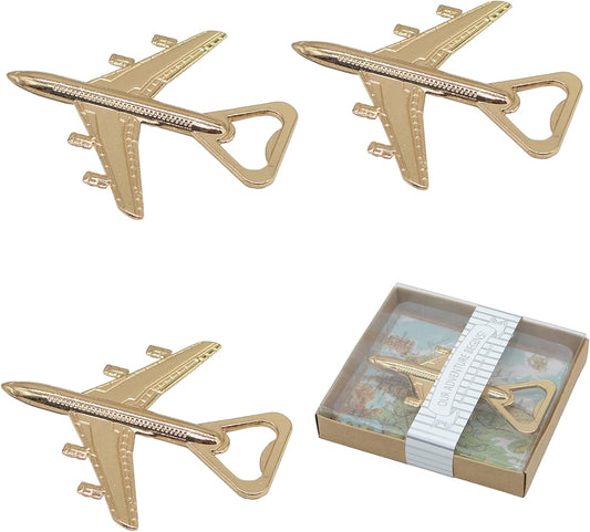 12 Pcs Airplane Bottle Opener with Gift Box for Baby Shower Return Gifts and Party Favor Wedding Birthday V1188-WTJ-YL-2576