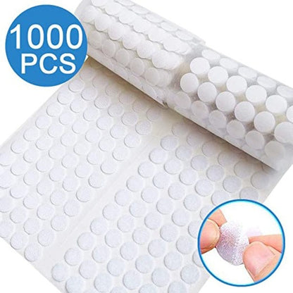 Velcro 10mm Round Self Adhesive 1000pcs White Nylon Silent Hook and Loop Fasteners for Kids Early Education V1188-XJCJ-102381