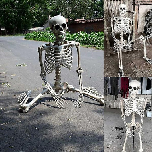 Halloween Skeleton Life Size, Full Body with Movable Joints, Human Legs, Scary Halloween Skeleton Decoration V1188-XJCJ-106681