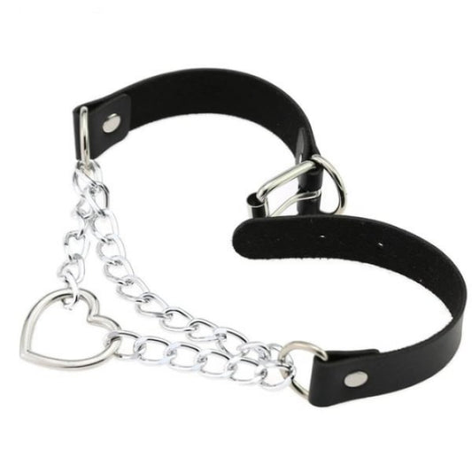 Black PU Leather Necklace with Heart V1188-XJCJ-119628