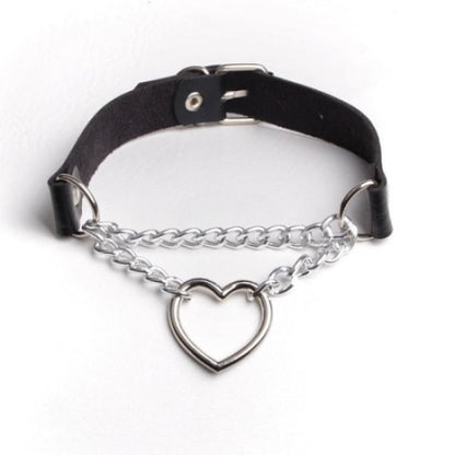Black PU Leather Necklace with Heart V1188-XJCJ-119628