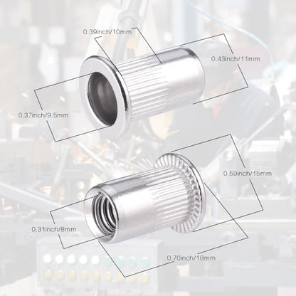 60pcs 304 Stainless Steel Rivet Nut M8 Flat Head Blind Nut Threaded Rivet Nut Rivet Nut for Threaded Insert V1188-XJCJ-136565