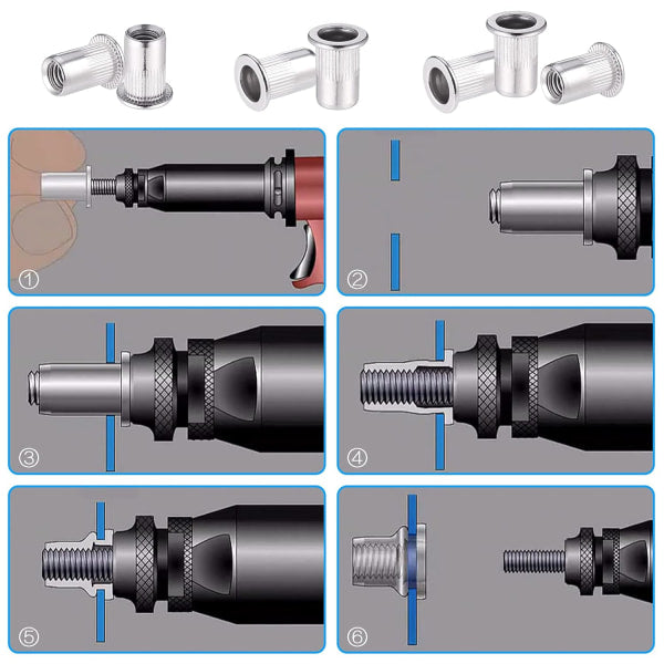 60pcs 304 Stainless Steel Rivet Nut M8 Flat Head Blind Nut Threaded Rivet Nut Rivet Nut for Threaded Insert V1188-XJCJ-136565