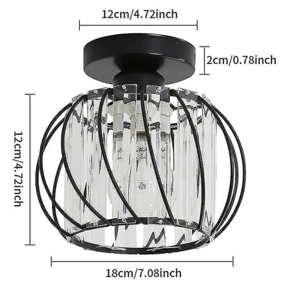 Modern Crystal Ceiling Light E27 LED Chandelier Compatible with Philips, Black Design for Kitchen Dining Room V1188-XJCJ-137173