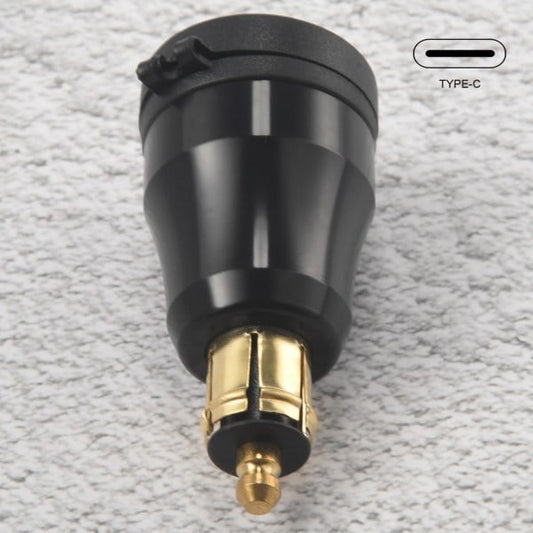 Motorcycle Waterproof Fast Charger with USB Type-C Port 12V/24V Qc3.0 Power Din Connector Black V1188-XJCJ-141271