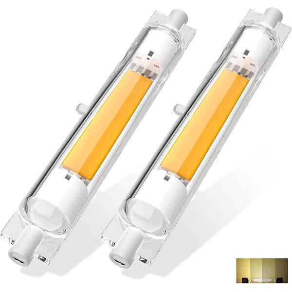 2 Pcs R7s 118mm 30W Dimmable LED Bulb Warm White 3000K Flicker Free V1188-XJEE-28187-1